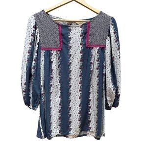 NWT Matilda Jane A Quick Getaway Floral Polka Dot Top 3/4‎ Sleeve Womens Size S